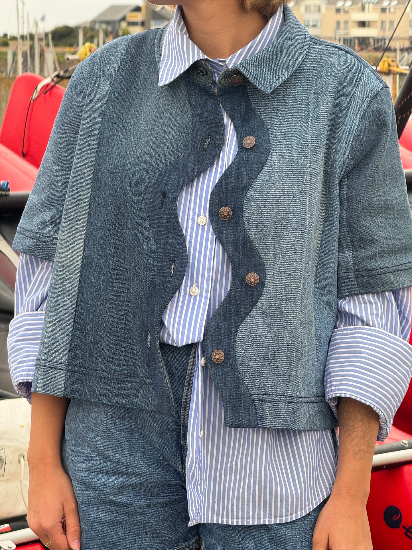 Veste en jean Vague 100% upcyclée