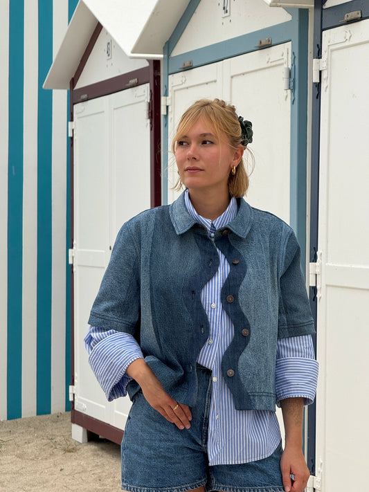 Veste en jean Vague 100% upcyclée